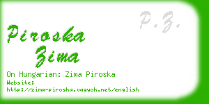 piroska zima business card